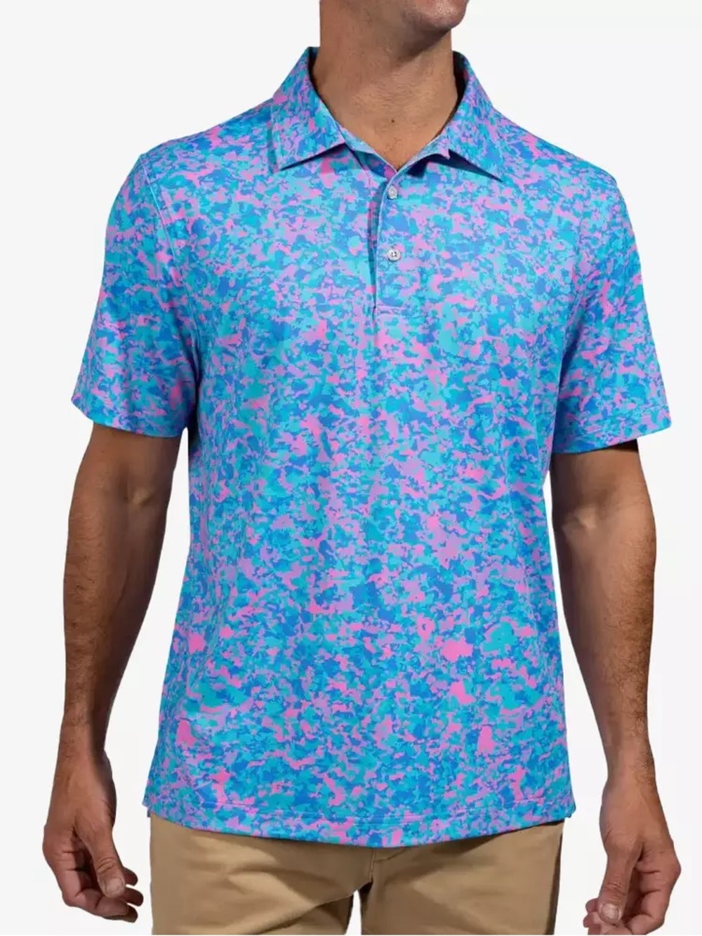 Chubbies The Cotton Candies Performance Short Sleeve Golf Polo Shirt size Large
